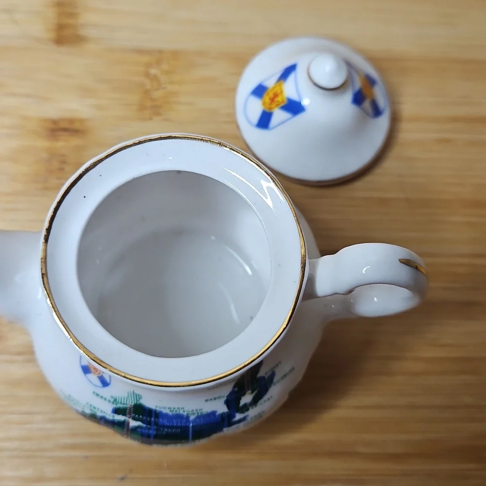 CROWN WARWICK SOUVENIR NOVA SCOTIA CANADA TARTAN Tea Pot Mini made in england - Picture 6 of 6